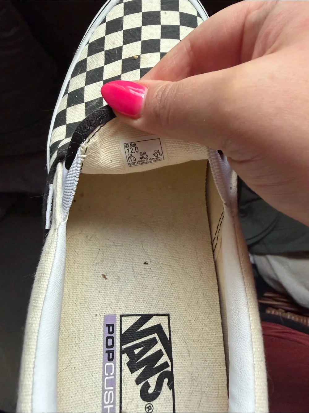Vans Checkerboard Slip-On Sneakers - Black & White